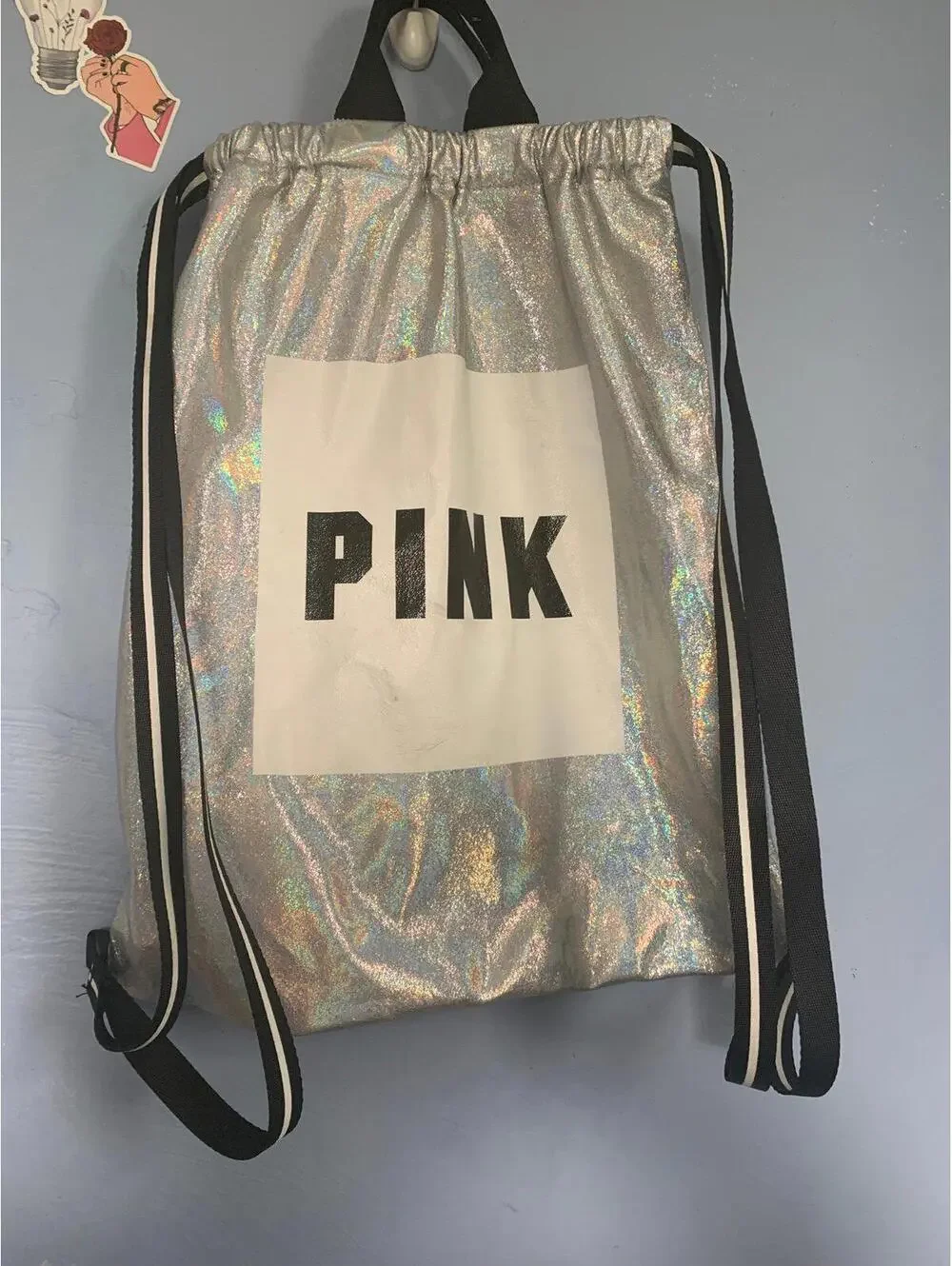 PINK Victoria Secret Drawstring Backpack: Great Overall Used Condition